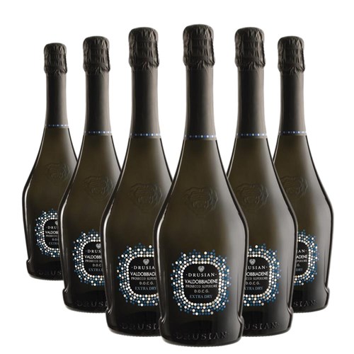 Crate of 6 Drusian Valdobbiadene Prosecco Superiore D.O.C.G. Extra Dry 75cl